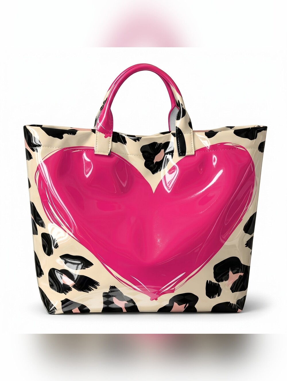 Heart Leopard Print Stylish Tote Bag
